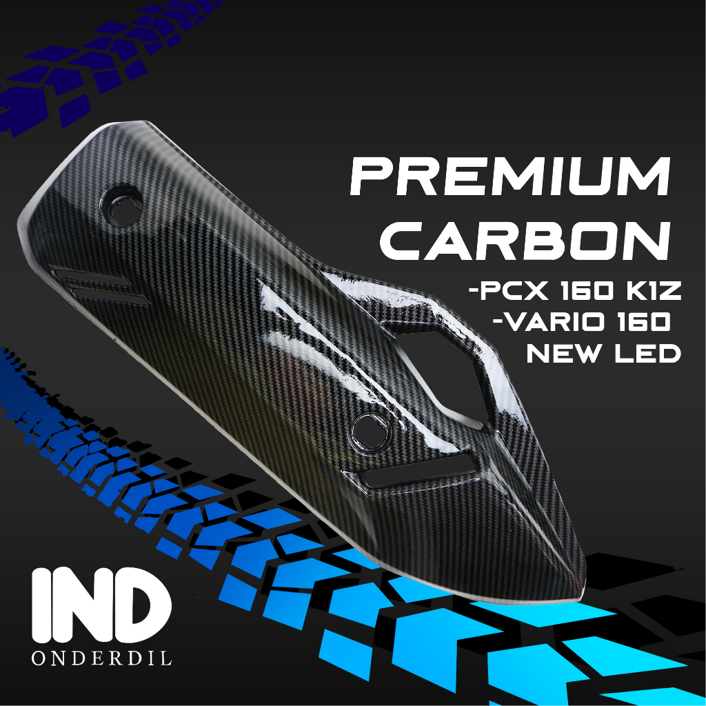 Cover Tutup-Penutup-Tameng Pelindung-Protector Knalpot-Kenalpot-Muffler Hitam-Light Karbon-Black Carbon PCX 160 K1Z 2021-2022 &amp; Vario 160 New LED