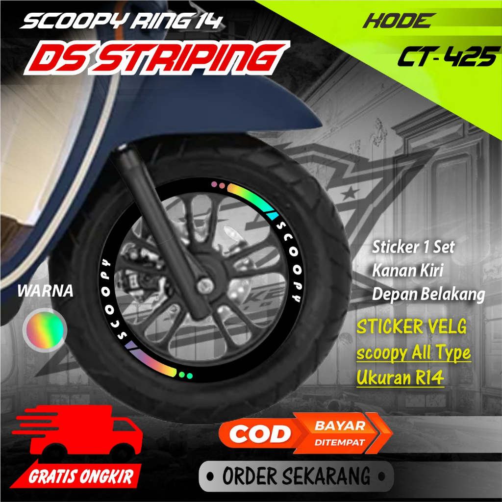 Ct-425 Cutting Stiker Variasi Velg Motor Scoopy Ring14