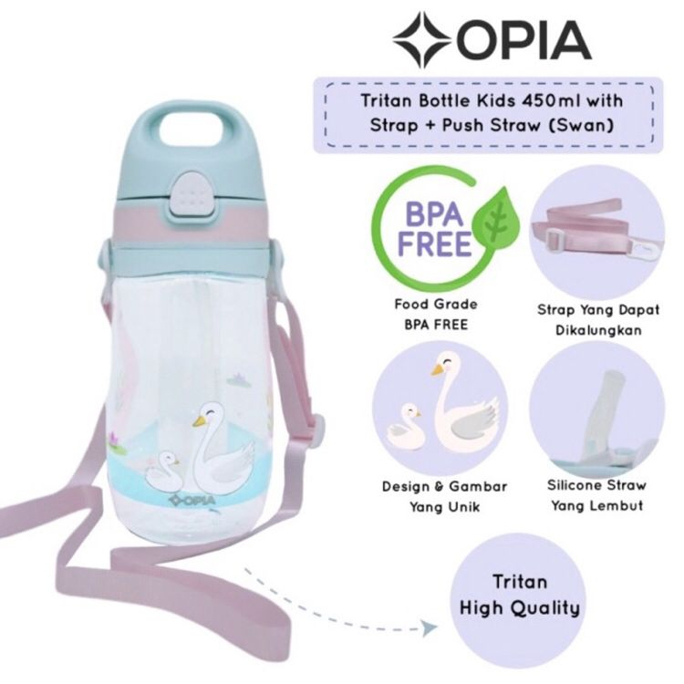 OPIA TRITAN BOTTLE KIDS WITH STRAP 450ML (BOTOL MINUM ANAK)