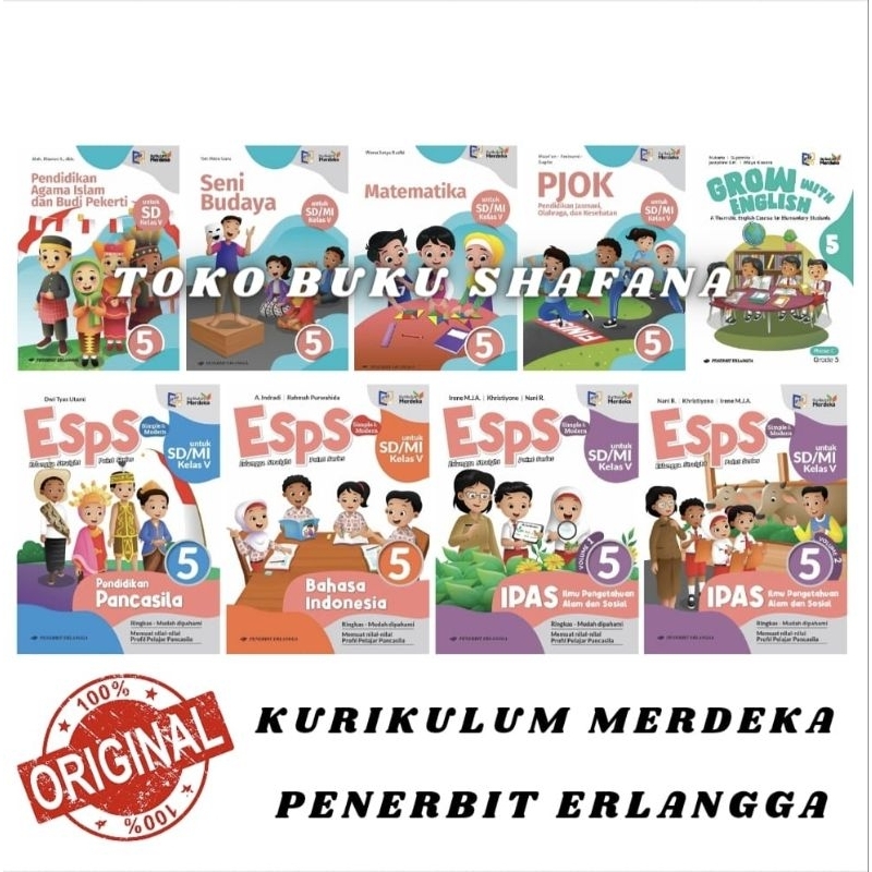 BUKU KELAS 5 SD/MI ERLANGGA KURIKULUM MERDEKA ( KURMER ) TERBARU