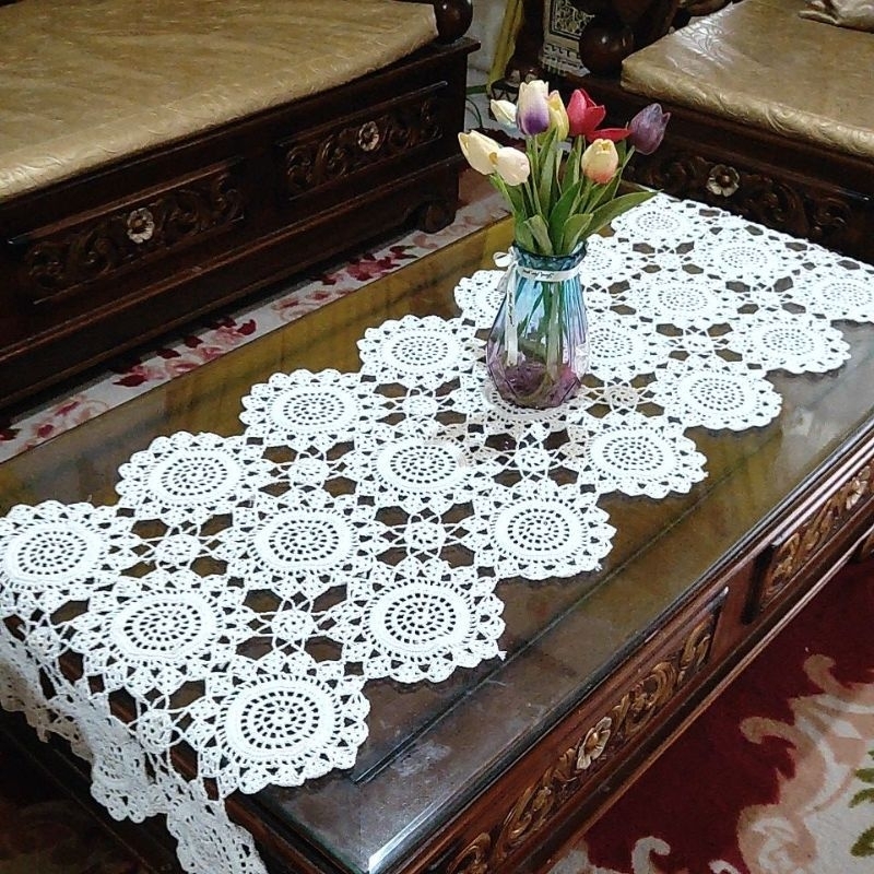 Table Runner Rajut / Taplak Meja Rajut / Taplak Meja Panjang Rajut / Taplak Meja Makan Rajut / Tapla