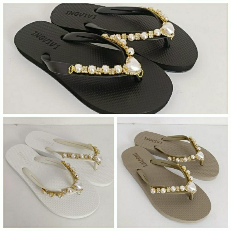 SANDAL JEPIT INGVIVI MUTIARA LOVE FLAT SANDAL