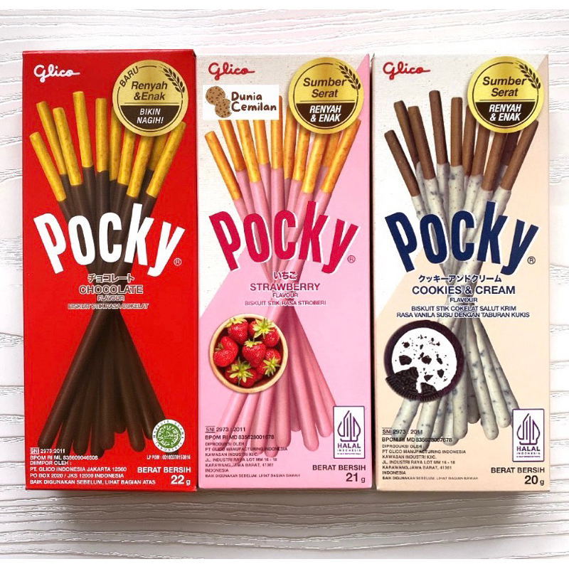 

[TERMURAH] Glico Pocky Mini 22 gram - Snack Coklat Strawberry Cookies