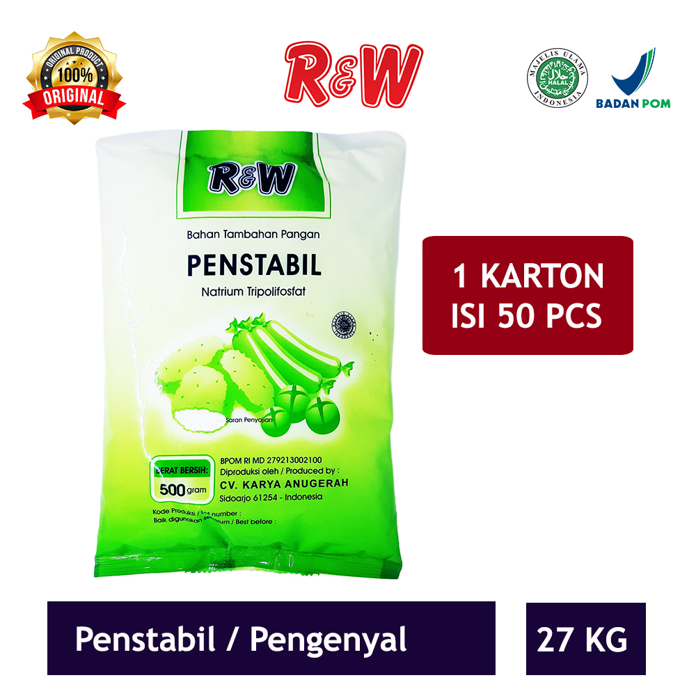 Pengenyal Penstabil Bakso Mie Nugget Rajawali R&amp;W RW 500 g 1 KARTON