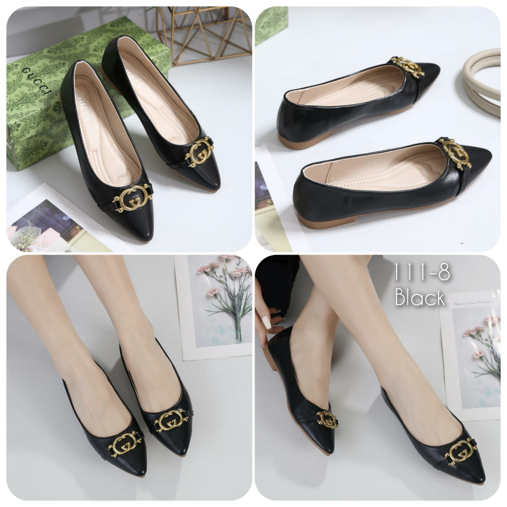 SEPATU WANITA IMPORT FLAT KULIT LEMBUT GCO KODE: 111-8