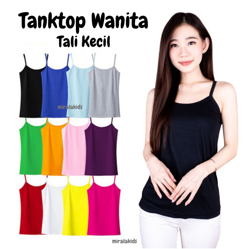 Tanktop Wanita Dewasa dan Remaja Tali Kecil - Pakaian Dalam Wanita size Jumbo