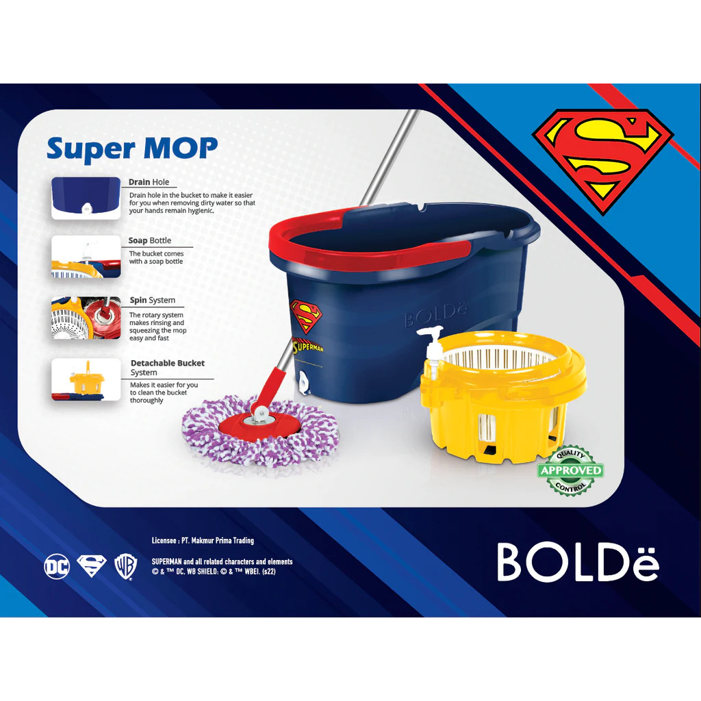 Bolde Super Mop SUPERMAN Alat Pel Serbaguna - Biru