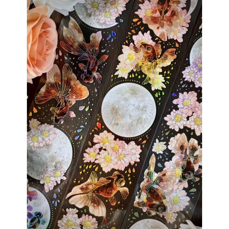 

Flower Red Goldfish Moon shiny pet tape