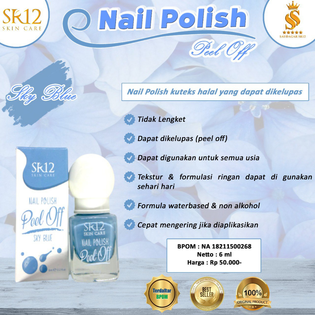 NEW PODUCT !!!  Nail Polis  Peel Off SR12 |Produk Kutek Halal | MemperCantik Kuku Kaki Dan Tangan | Kutek Murah BPOM