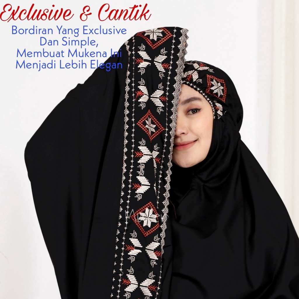 COD - Mukena Bordir Khadijah Songket Jumbo Mukena Premium Bordir Full Mukena Jumbo Aminah