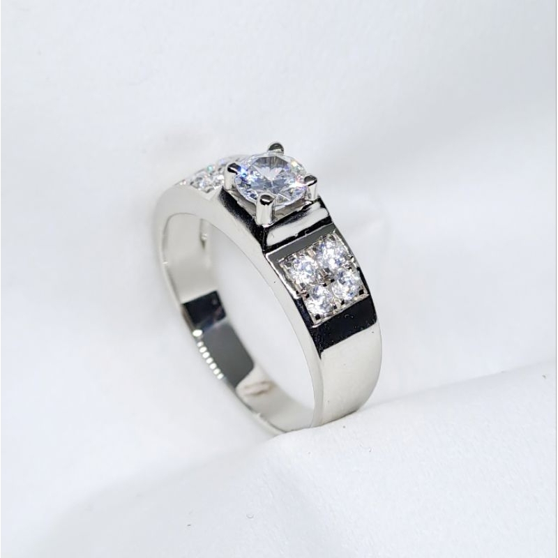 Cincin Emas Putih Pria | Wanita Berlian Banjar 0,30 ct