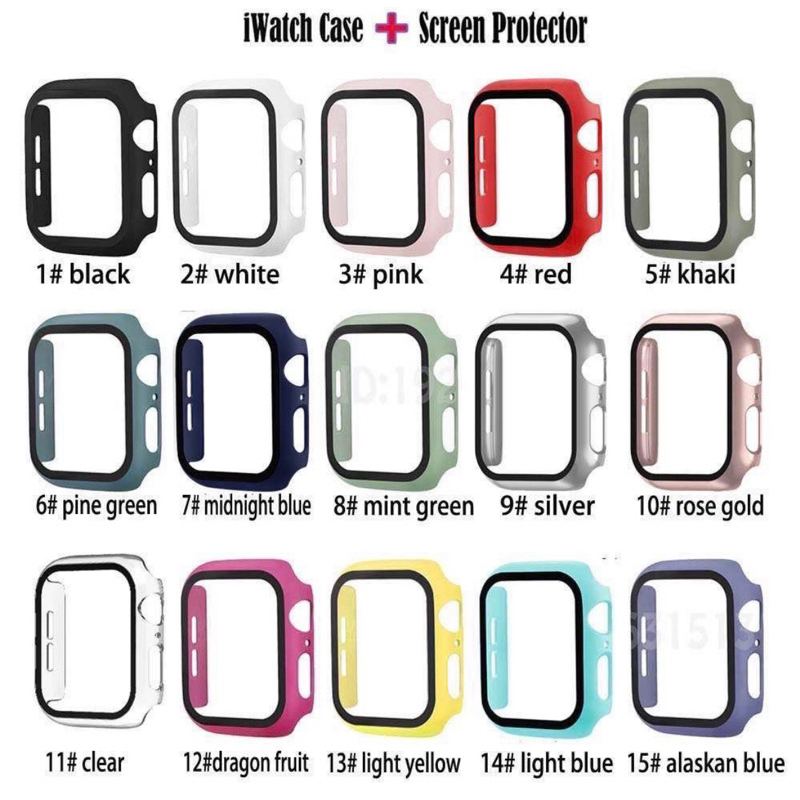 BUMPER HARD CASE TEMPERED GLASS APPLE WATCH 38mm 40mm 41mm 42mm 44mm 45mm 49mm