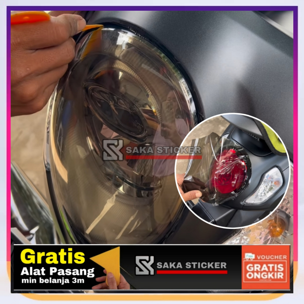 Skotlet Lampu Motor Hitam Transparan Smoke