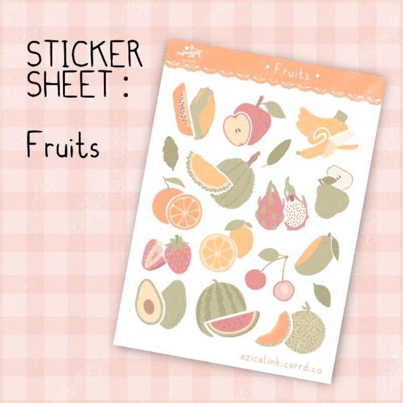 

Sticker Aesthetic Journal Tema Buah Makanan Lucu (Waterproof, Tahan Minyak)