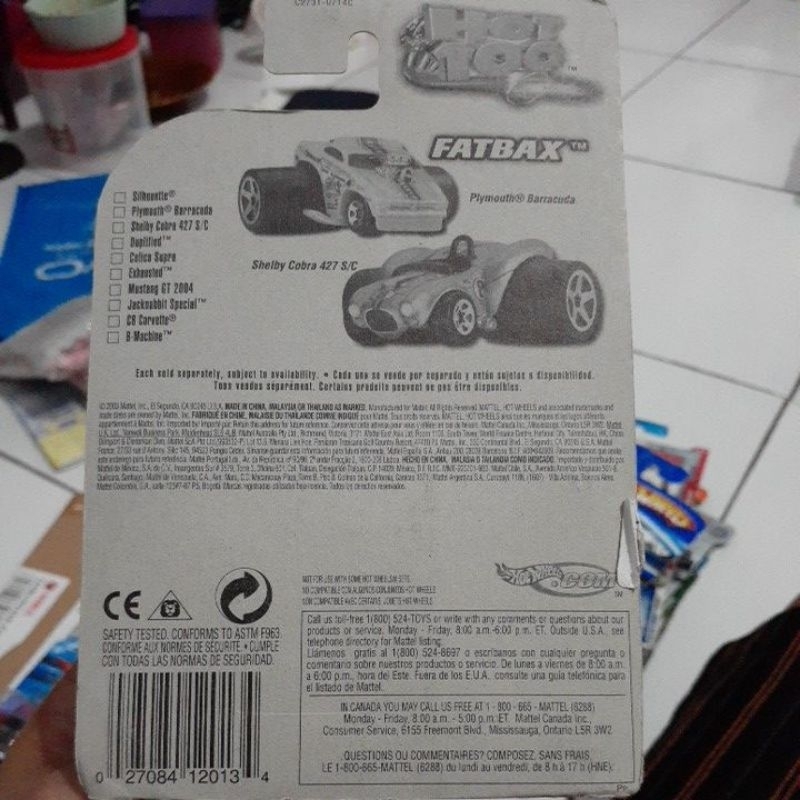 hot wheels Fatbax duplified 2004 first editions hitam
