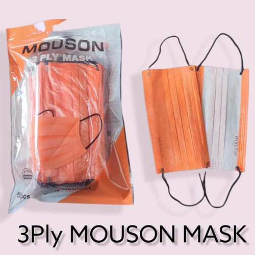 Masker 3ply Earloop 3 ply Mouson Warna Isi 50pcs/Pack