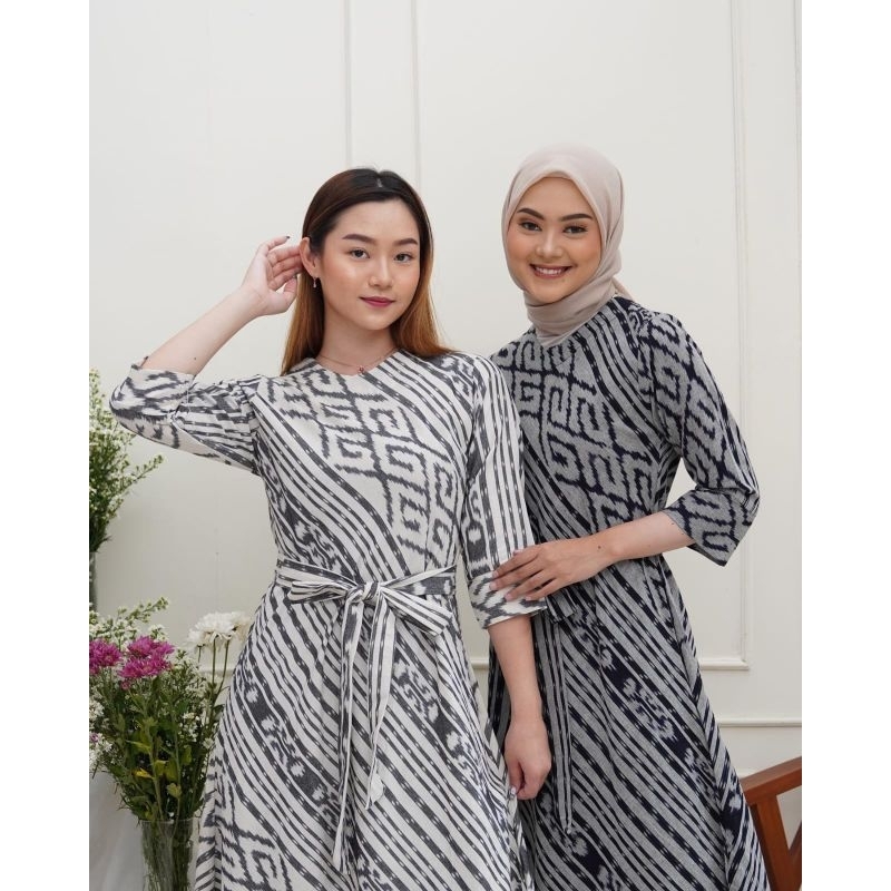 READY Dress tenun lancip-Dress tenun toraja-Dress tenun ethnic- Tenun Dress