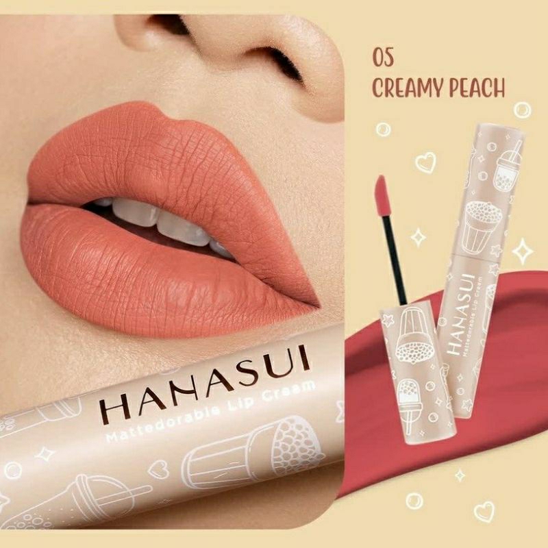 Hanasui Mattedorable Lip Cream Boba Edition No.5 Creamy Peach
