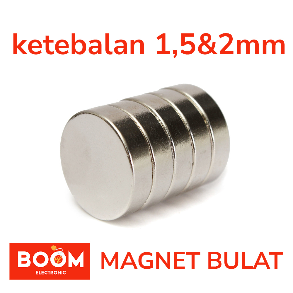 Magnet Neodymium Bulat ketebalan 1,5mm dan 2mm (2)