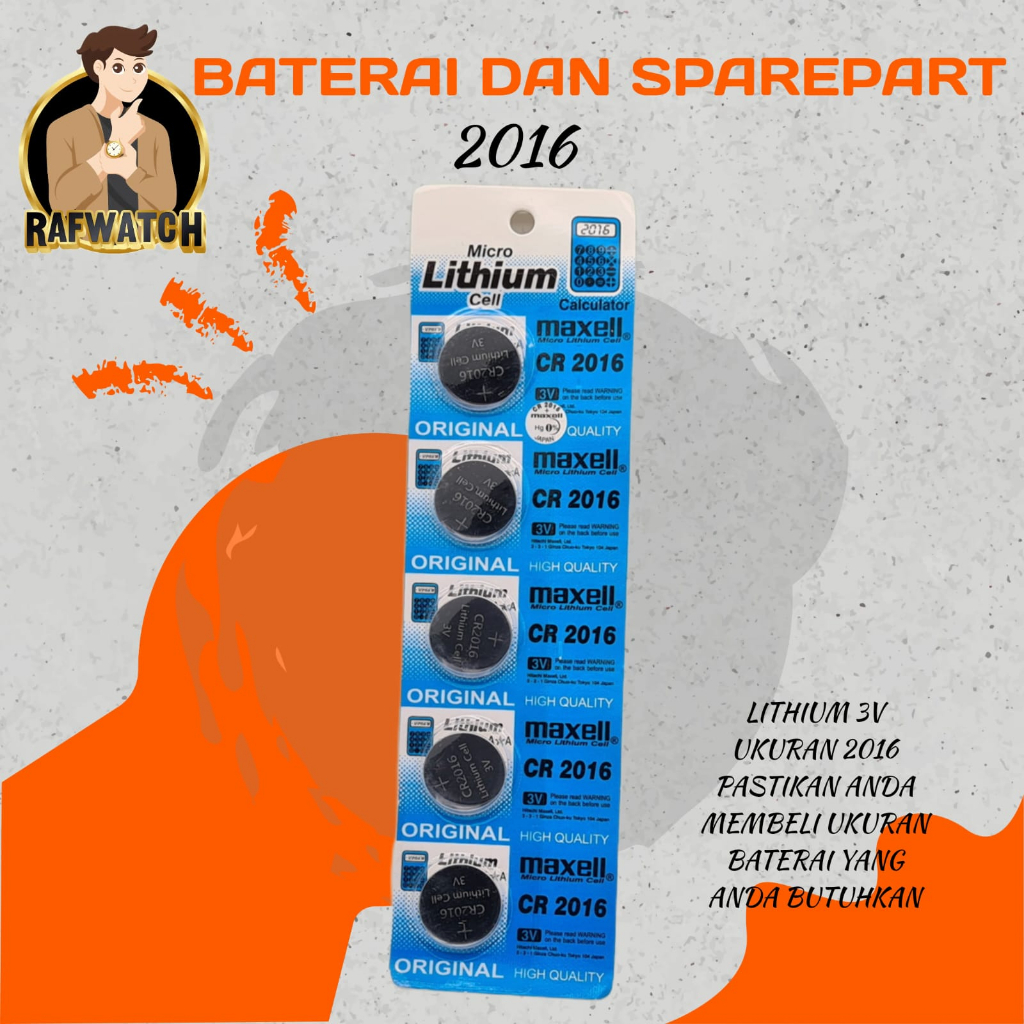 Baterai CR2016 LITHIUM 3V Batre Baterai Jam Tangan Digital