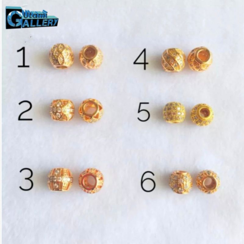 Charm Liontin Spacer Gelang Bulat Bahan Aksesoris Gelang Kalung