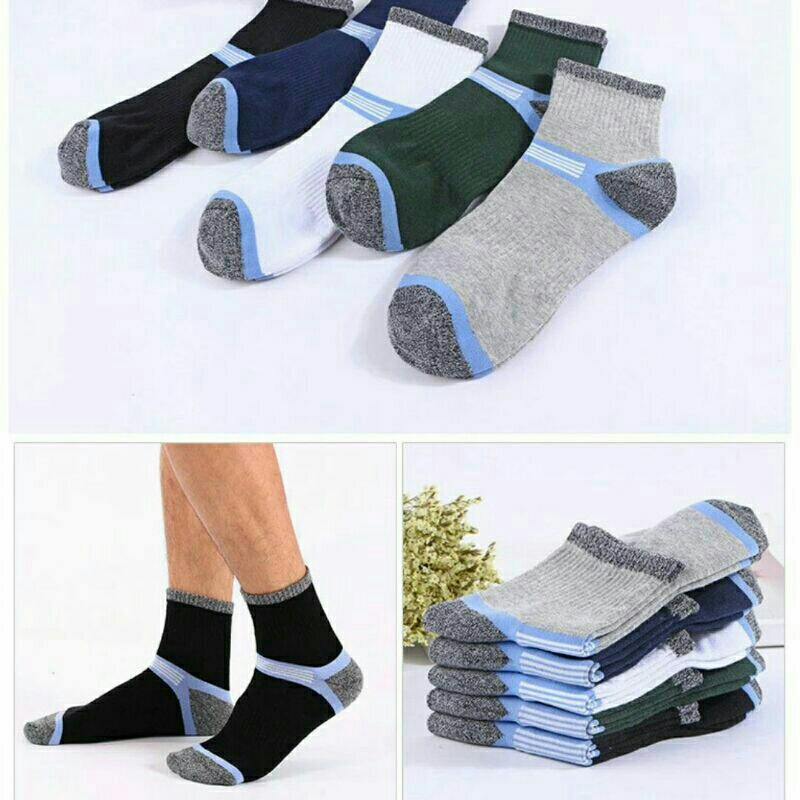 Kaos Kaki Olahraga Pria Quick Drying Breathable Men Socks 39 - 45 wz173 Dark Blue