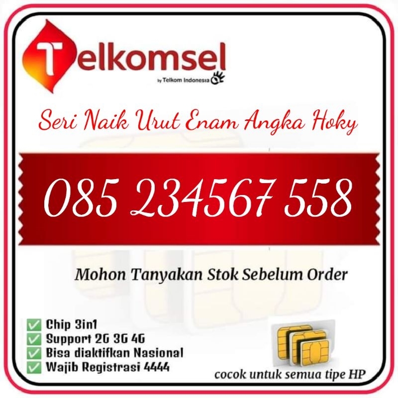 PERDANA SIMPATI CANTIK TELKOMSEL CANTIK SERI NAIK URUT 2.3.4.5.6.7 SEMPURNA