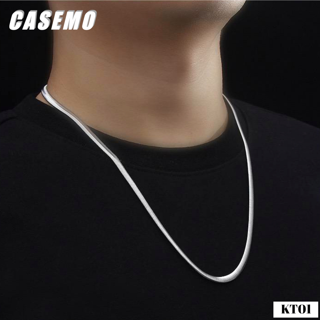 Kalung Pria Titanium Anti Karat Gold Emas Silver Putih Cowok Cewek Keren