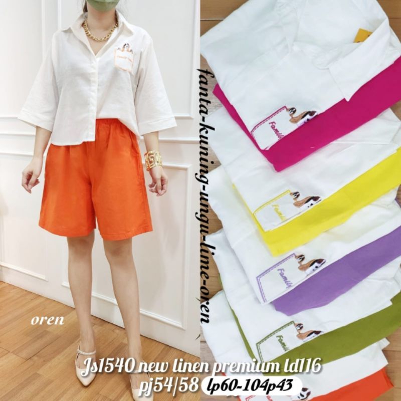 Setelan 1540 linen premium