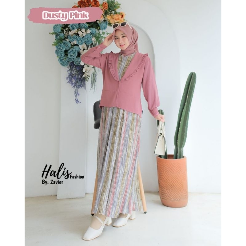 Kanaya gamis blezer Original by Halis