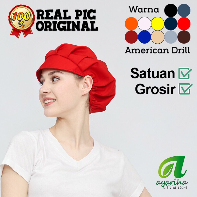 ✅HAIRNET TOPI KAIN - DRILL GRADE A (Bisa Dicuci)