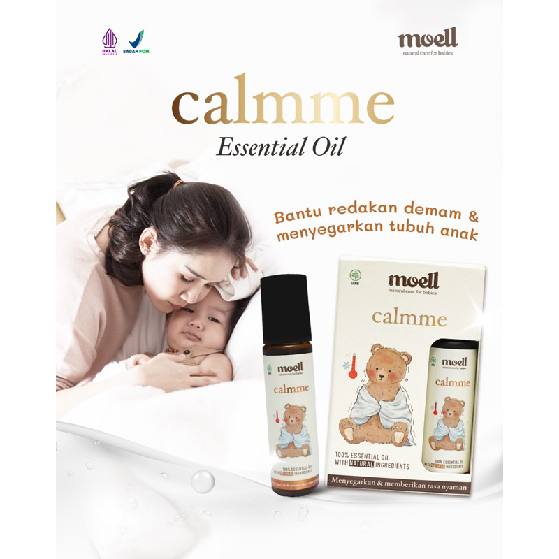 MOELL Essential Oil CALMME untuk demam anak / Moell minyak esensial Moell Samarinda oil pijat anak / Moell Balikpapan smd banjarbaru banjarmasin