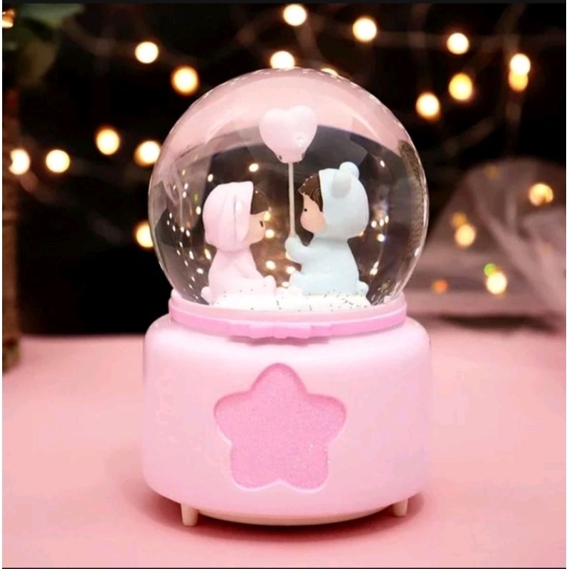 Snowball JUMBO 7musik Lampu warna warni musicbox kotak musik uk Jumbo 3