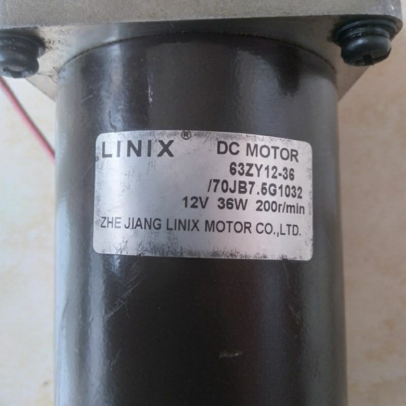 Dc Motor Gearbox 12V  200Rpm 36W LINIK