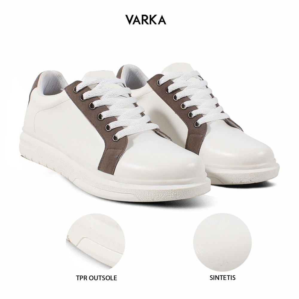 Sepatu Sneakers Wanita V 52612 Brand Varka Sepatu Kets Olahraga Kuliah Jalan Jalan Harga Murah Berkualitas - Putih ABu