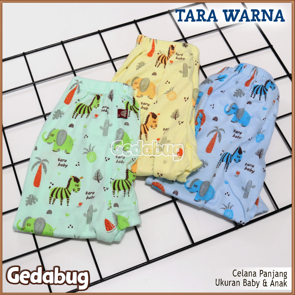 Celana Panjang TARA Warna | Celana Bayi &amp; Anak motif Random | Gedabug