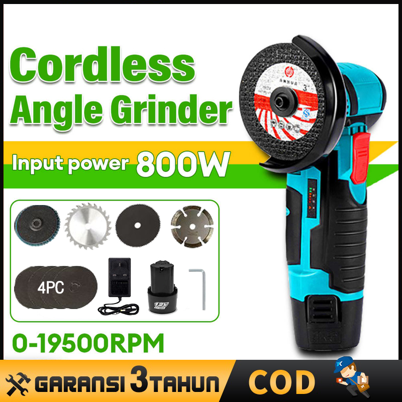 Gerinda cordless Mesin gerinda batrei Gerinda Sudut Mini Penggiling Sudut Listrik Mini Gerinda Sudut Listrik Nirkabel  Mesin Gerinda Angle Grinder Mini