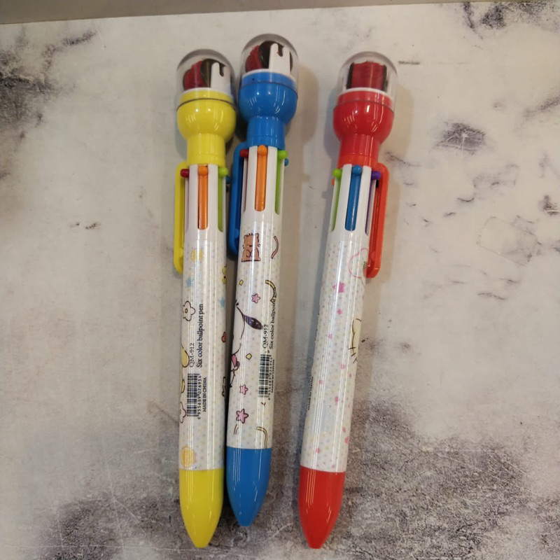 

PULPEN CETEK 6 WARNA WARNI PLUS STEMPEL//PULPEN 6in1