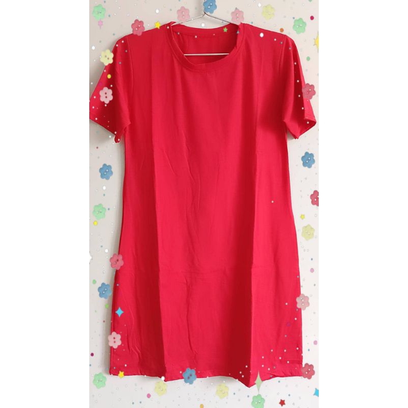 HW Collection Dress Wanita Mavy Lengan Pendek Merah