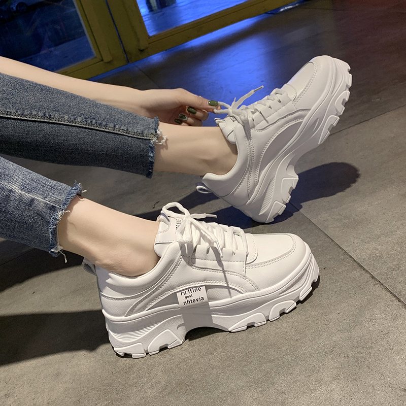 Sepatu olahraga Sepatu olahraga wanita Impor sepatu olahraga Korea putih biasa sepatu putih