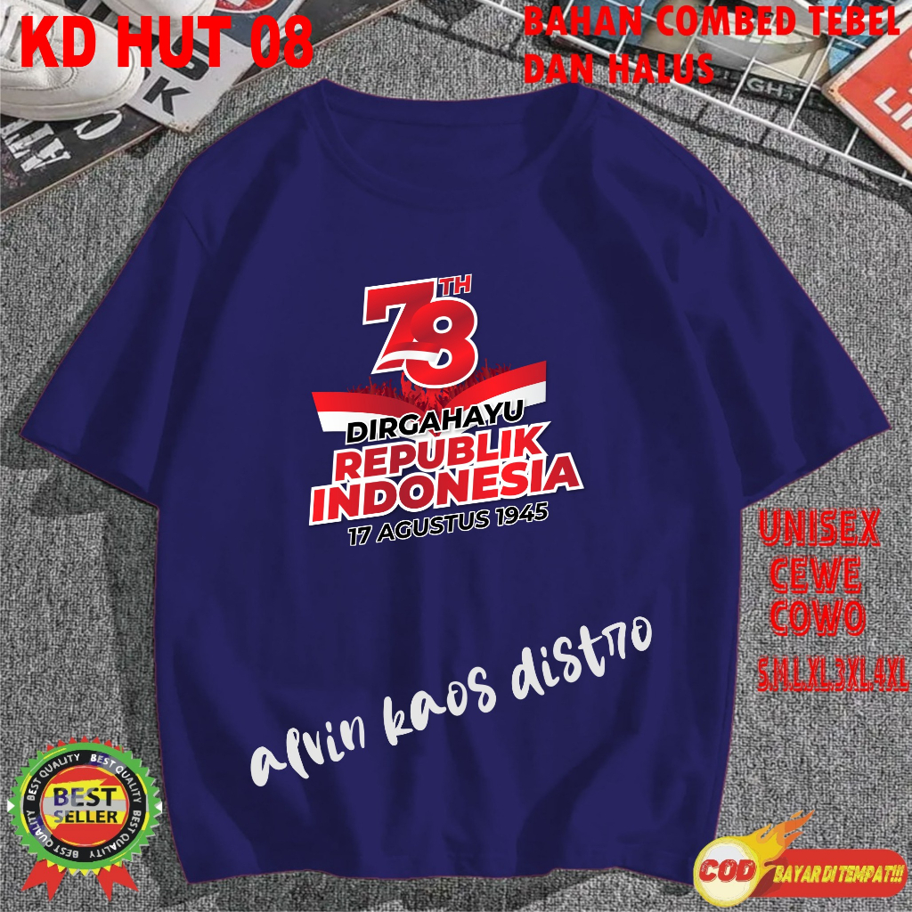 Beli 10 Pc Gratis 1 Pc Hut RI 78 Kaos Terlaris 17 Agustus 1945 78 Kemerdekaan Indonesia Kaos Merah Putih Hitam Kaos Cewek Cowok Anak004