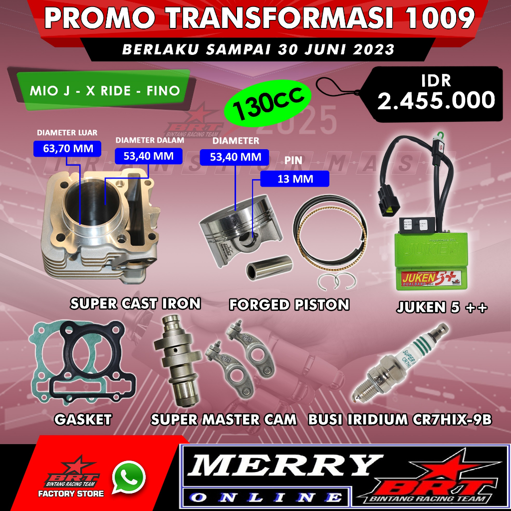 Promo 1009 BRT Bore Up Mio J Fino Xride 115