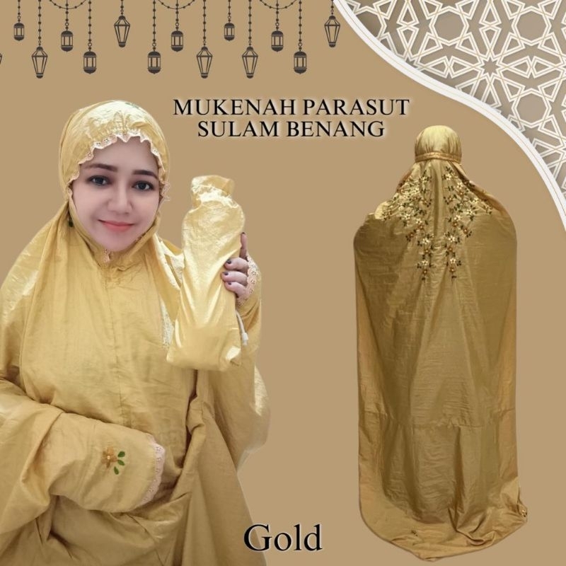 Mukena Terusan Dewasa Parasut Sulam