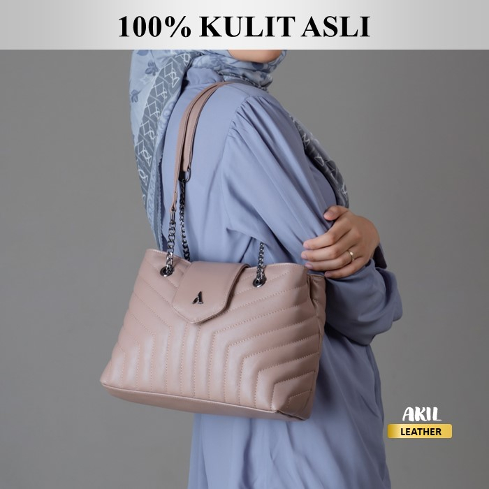 Tas Bahu Jinjing Wanita Branded Alona Mataya Shoulder Bag Cewek Bahan 100% Kulit Sapi Asli Original Kualitas Premium