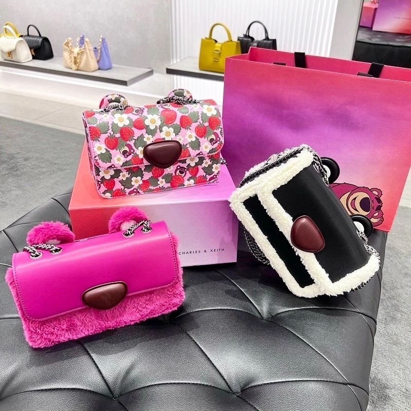 10.10 SALE | CK Lotso Fur-Trim Front Flap Bag GIFTSET INCLUDE BOX