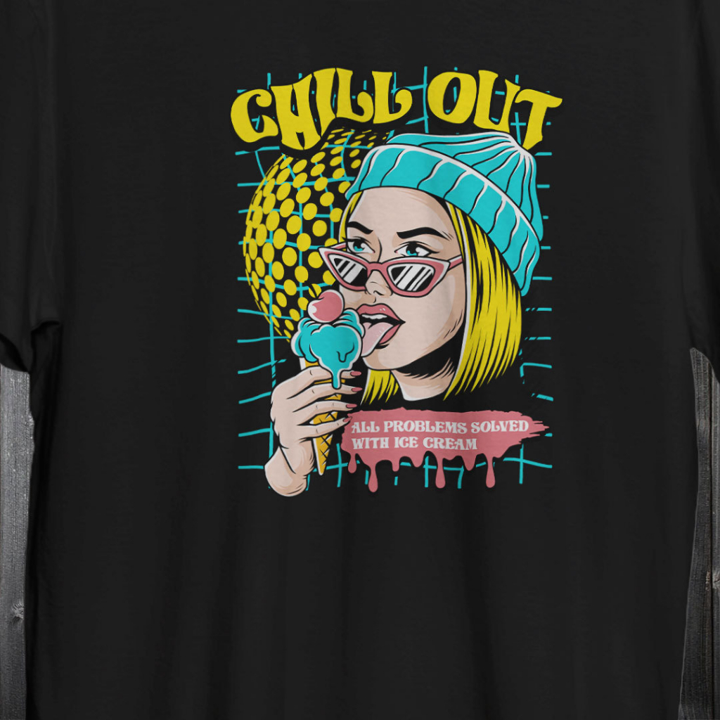 HipNop CHILL OUT KAOS PRIA COTTON COMBED 30S REGULER FIT LENGAN PENDEK KAOS OBLONG REGULER