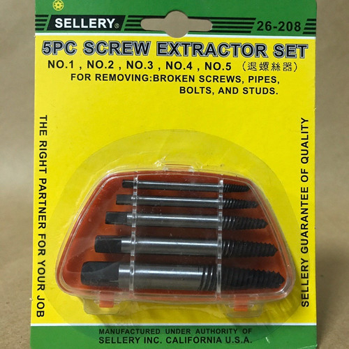 Screw Extractor Sellery / Tap Balik Set 5pcs Sellery