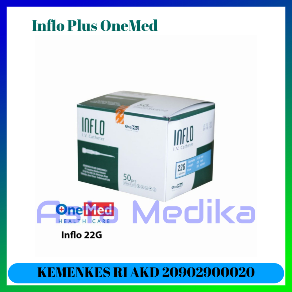 Inflo Plus I.V. Cathether 18G, 20G, 22G, 24G OneMed - Jarum Inflo Plus Onemed Abbocath 18G, 20G, 22G, 24G - Eceran