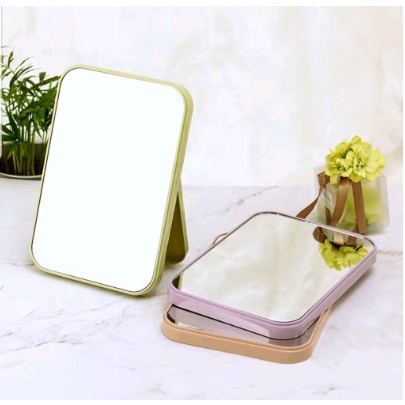 Kaca Rias Make Up Kreatif Cermin Lipat Persegi Portable Beauty Mirror