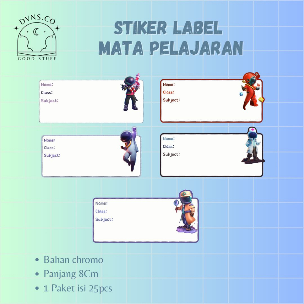 

STIKER BUKU MATA PELAJARAN SUPERSUS STIKER LABEL MATA PELAJARAN STIKER NAMA 25PCS